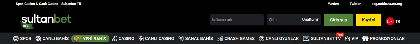 Sultanbet kategori seçenekleri